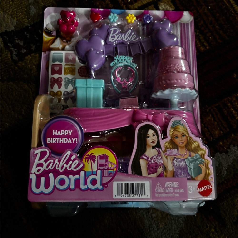 Barbie World Birthday Cake Topper Set - Pink and Purple